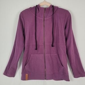 NWOT Shirley & Stone Full Zip Hoodie Purple Size Small Pockets Fleece